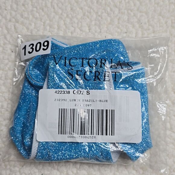 1309 NWT Pink Victoria's Secret Shimmer Brazilian Bikini Bottom Sz Small - Picture 6 of 6